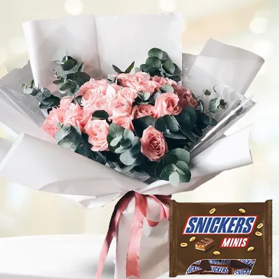 Peach with chocolates