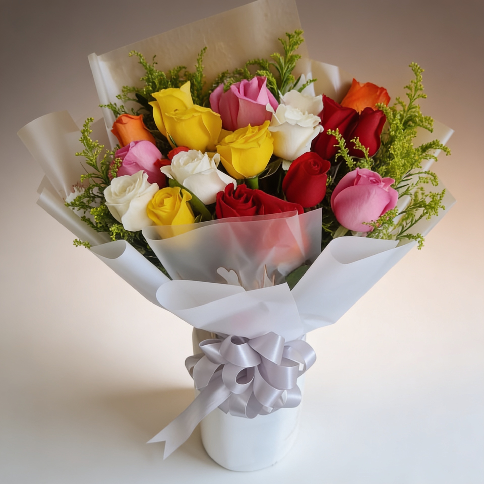 20 mixed color rose bouquet