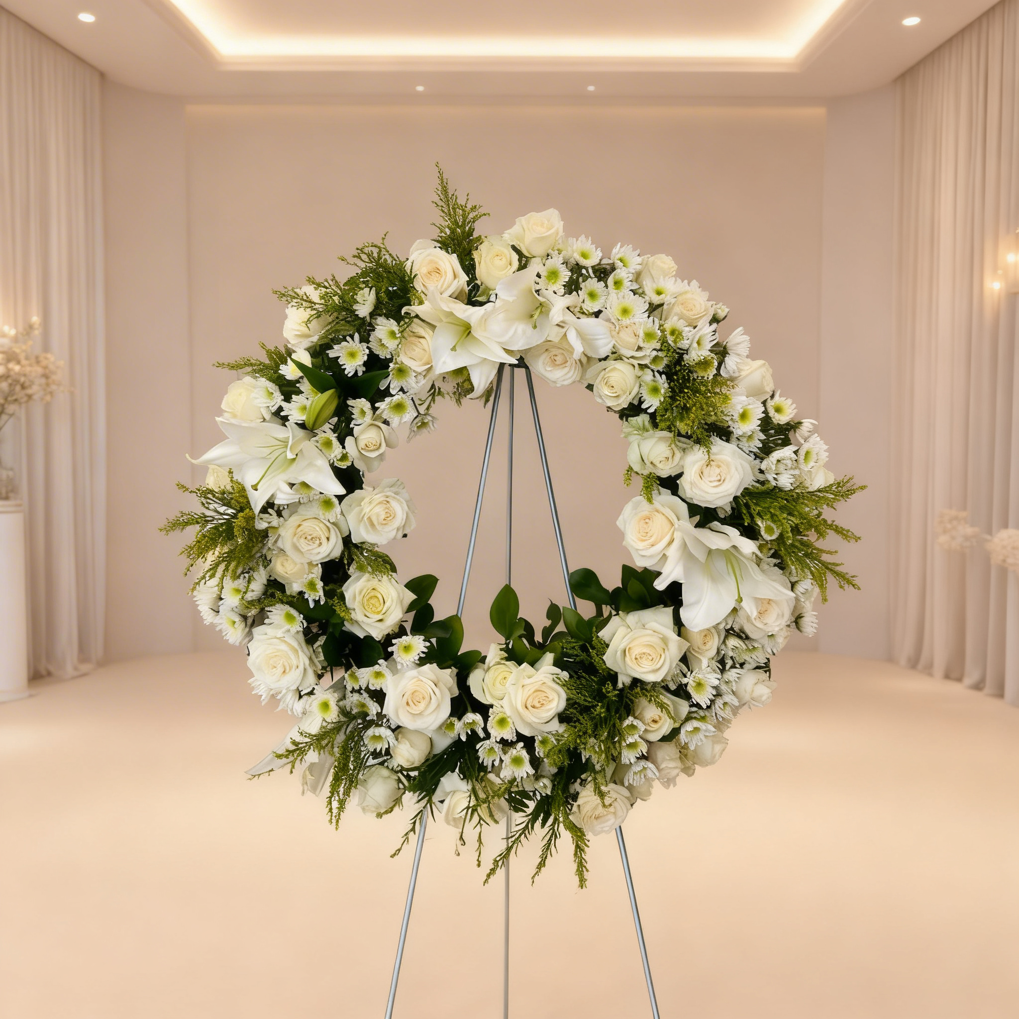 White Sympathy Flowers for Funerals