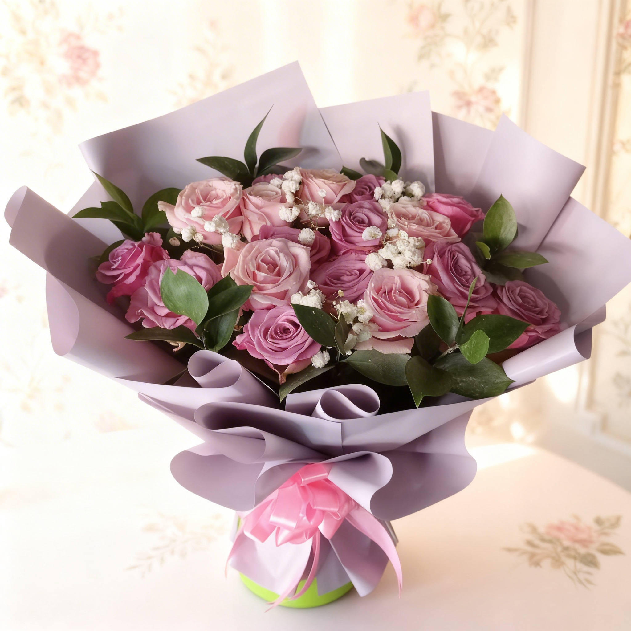 Pink and purple roses