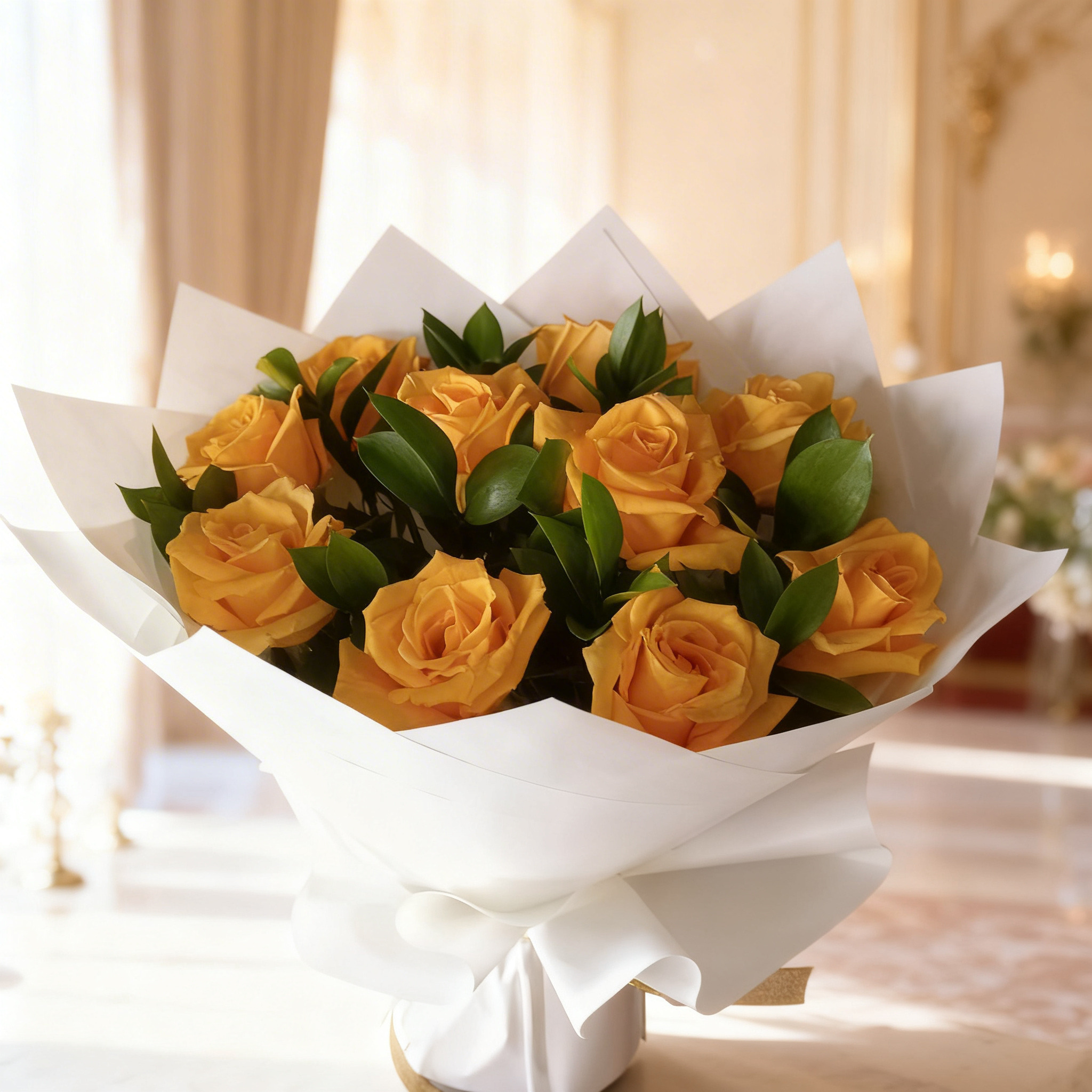 10 Yellow roses bouquet