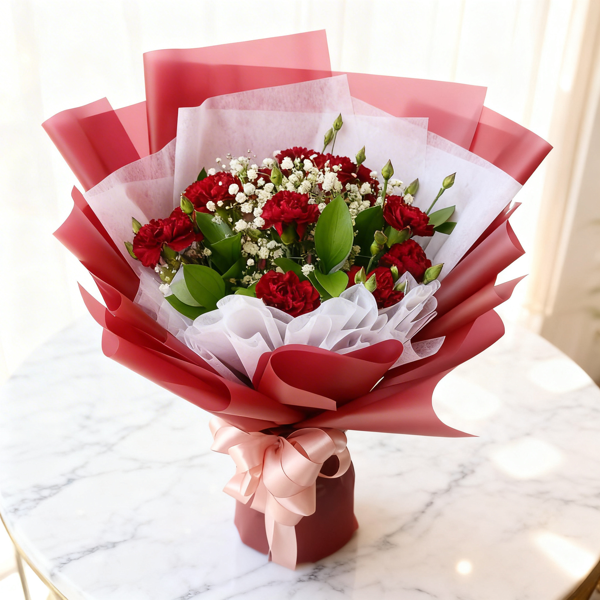 Red Carnations Bouquet