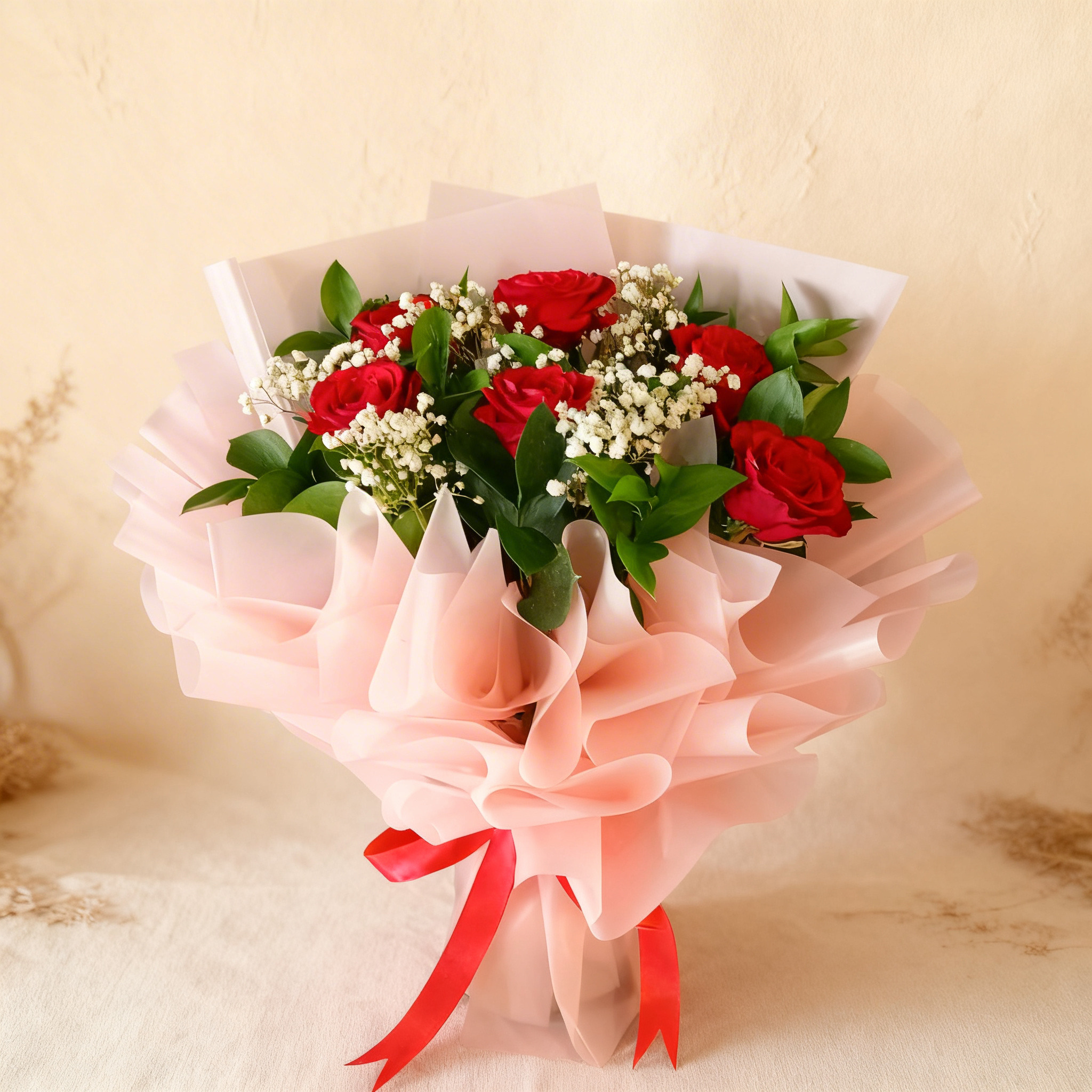 Bouquet of 6 Red Roses
